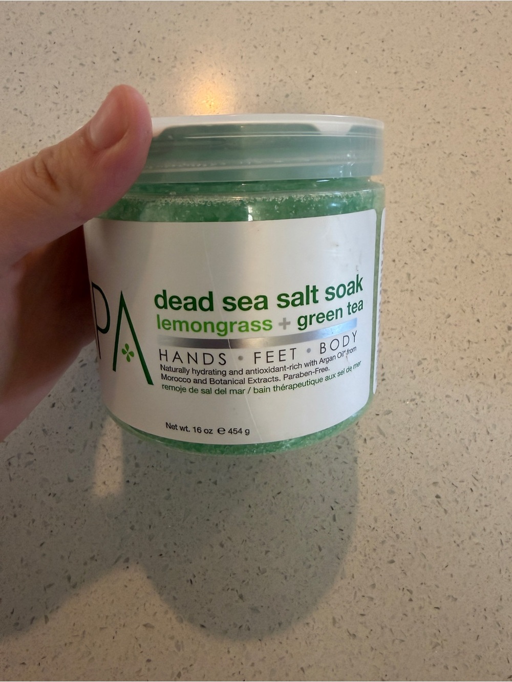 BCL Spa dead Sea Salt Soak Lemongrass + Green Tea 16 oz | New| Certified Organic